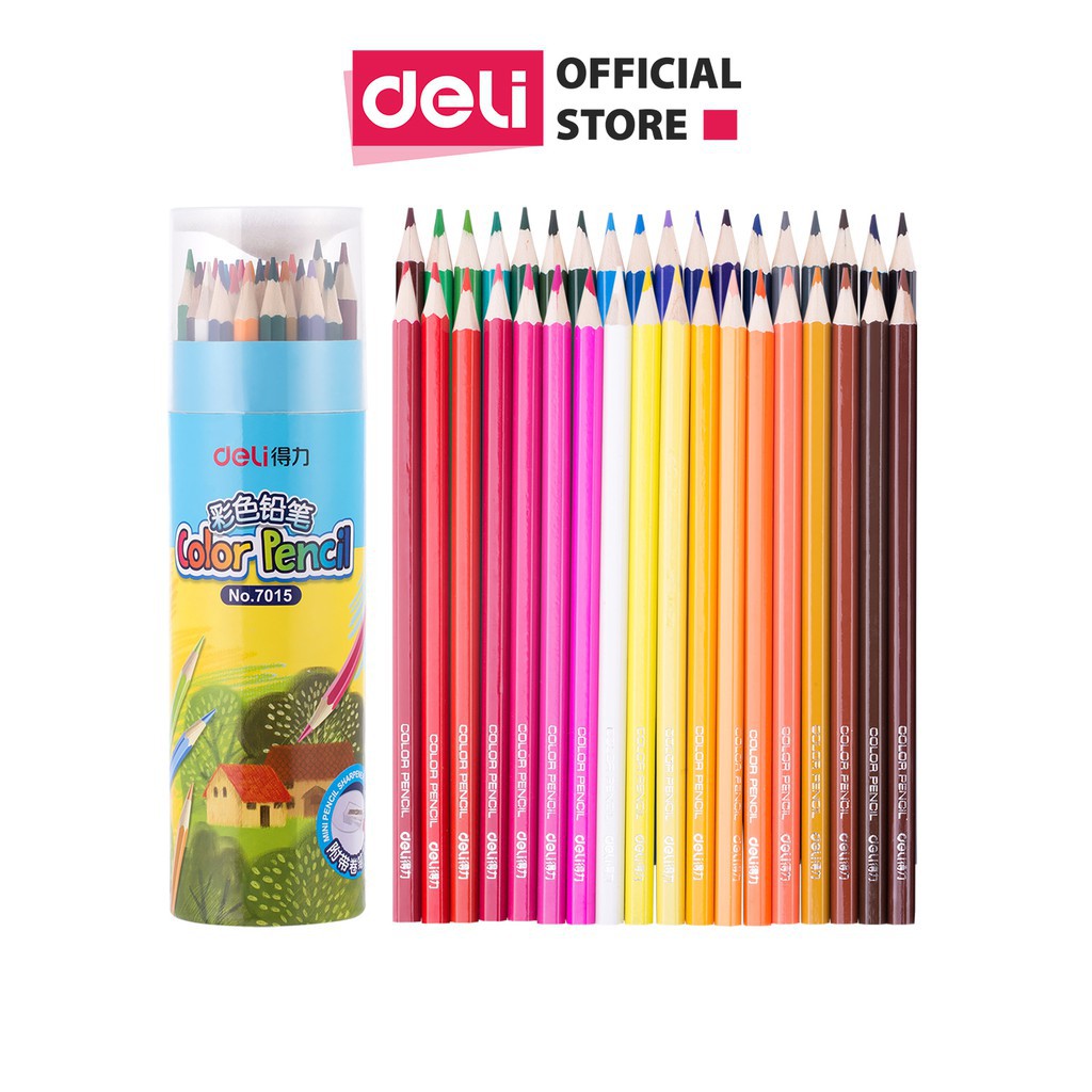 Bút chì màu gỗ - có kèm chuốt - deli 7012 / 7013/ 7014 / 7015