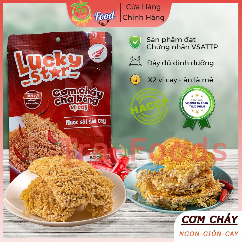 [HCM]Cơm cháy chà bông nước sốt Siêu Cay Thượng hạng loại 1 cho khách lựa chọn (Giòn - Ngon - Đậm Vị ) có giấy an toàn thực phẩm 100% chất lượng đảm bảo dinh dưỡng 50gram
