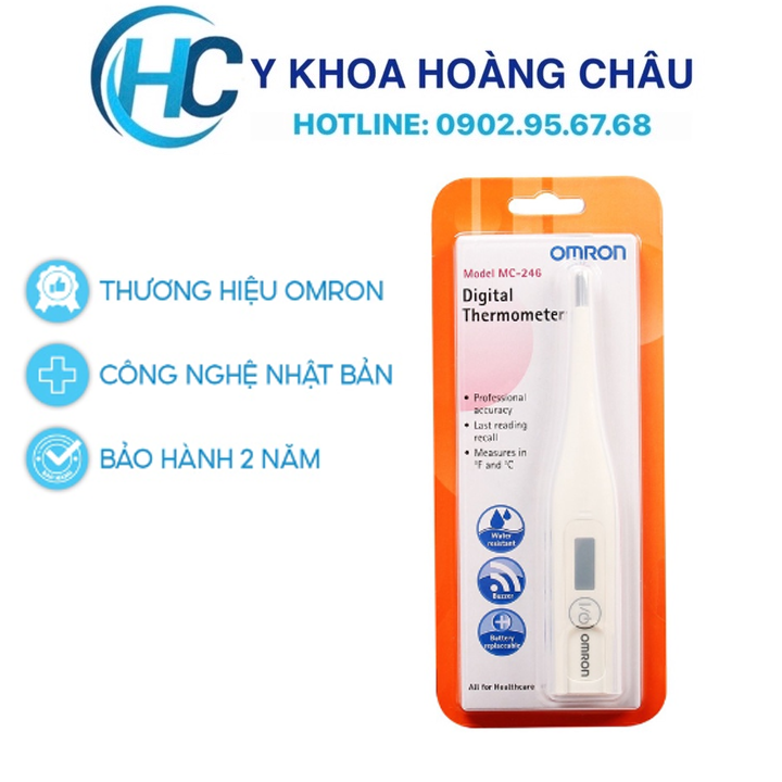 Nhiệt kế điện tử kẹp nách dạng bút omron mc 246