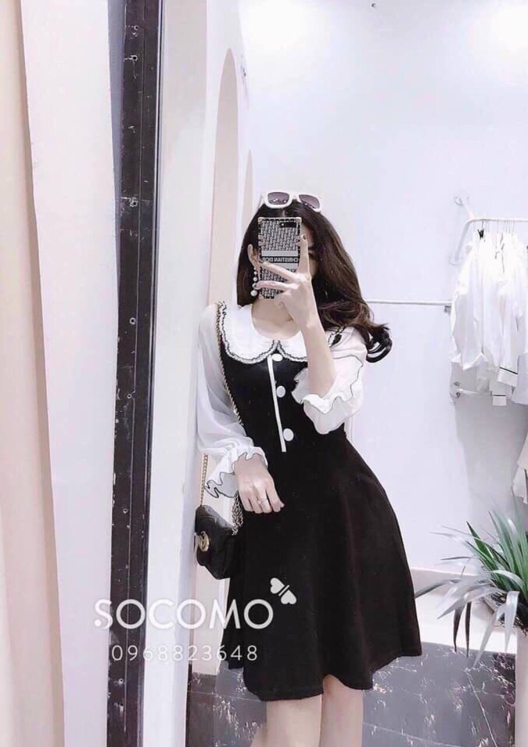 Váy đầm kate three nút giữa phù hợp cho bạn cute