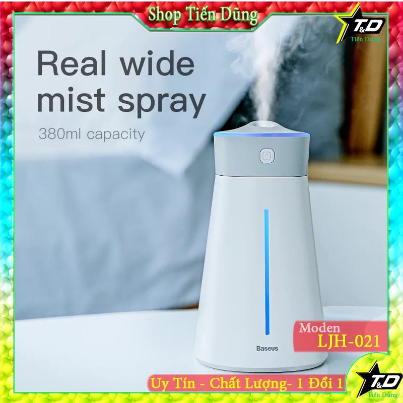 Máy Phun Sương Baseus LJH 021 dung tích 380ml có đèn led - Máy tạo ẩm baseus hàng chính hãng chất lượng tuyệt vời