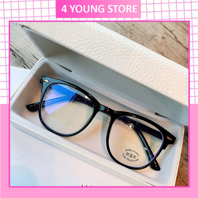 Gọng kính cận thời trang mắt vuông phong cách Hàn Quốc bảo hành 12 tháng lỗi 1 đổi 1 - Kính giả cận Unisex 4 Young Store 012