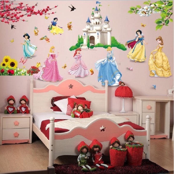 Decal dán tường hình công chúa cho bé