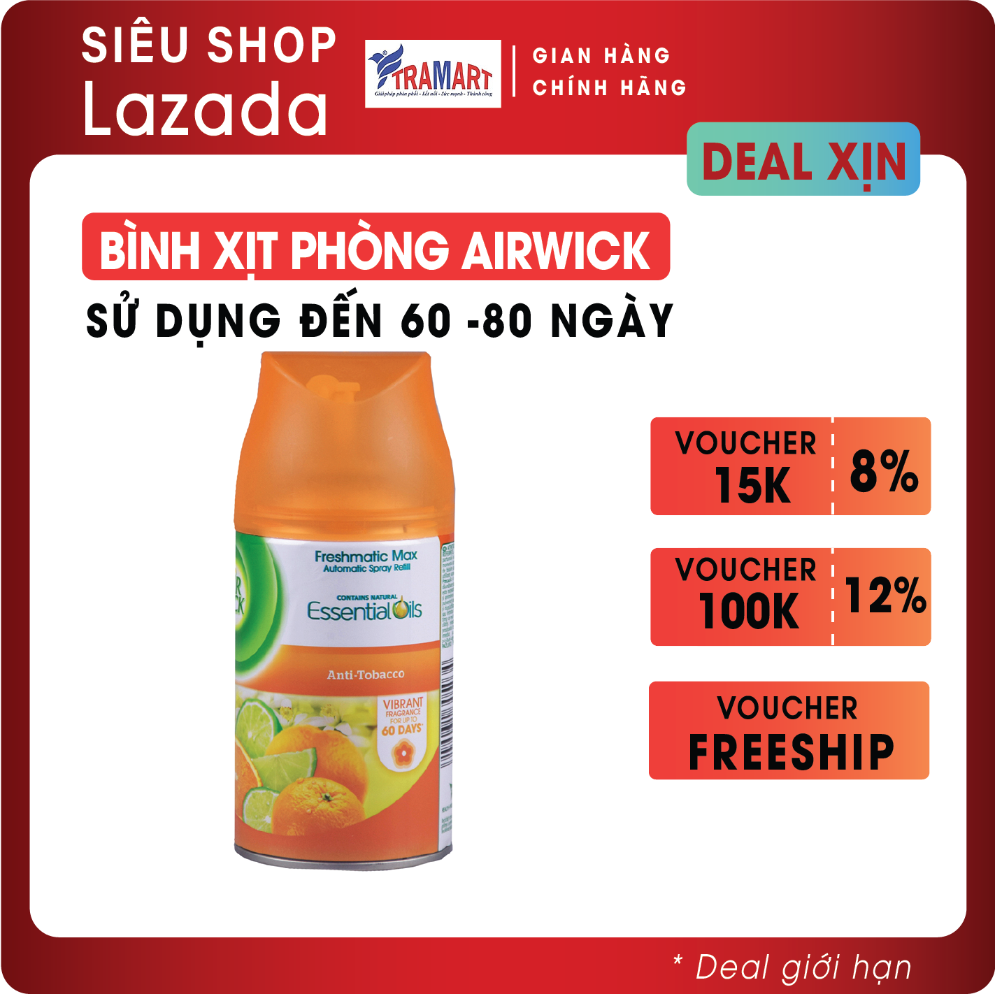 Bình xịt thơm phòng airwick awk5034 250ml