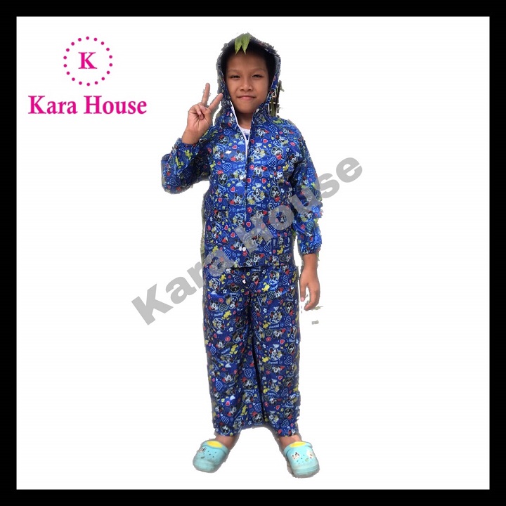Áo mưa bộ trẻ em vải dù nhiều size phú hiển store