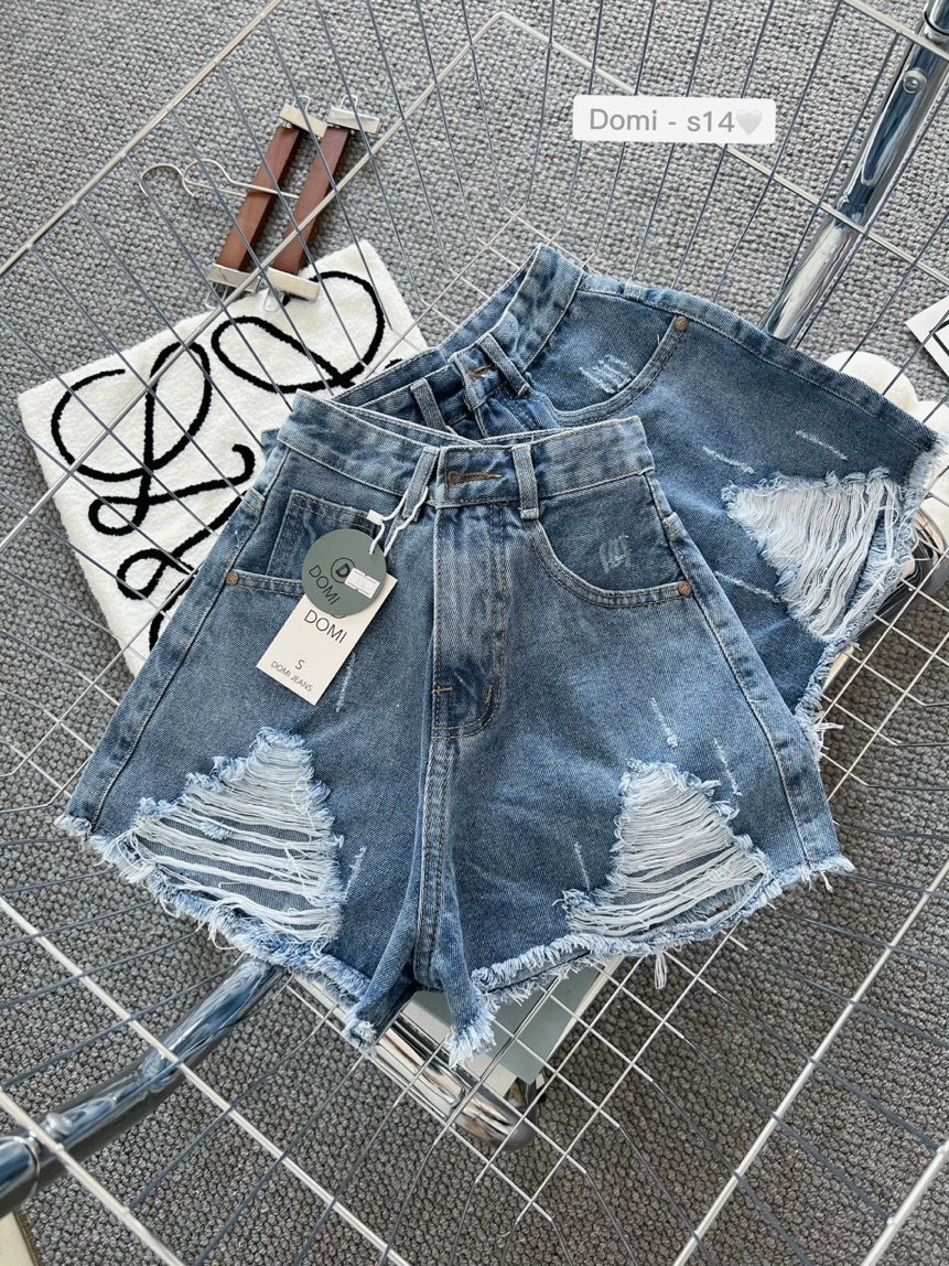 Quần short jean nữ rách cá tính siêu xinh-jt