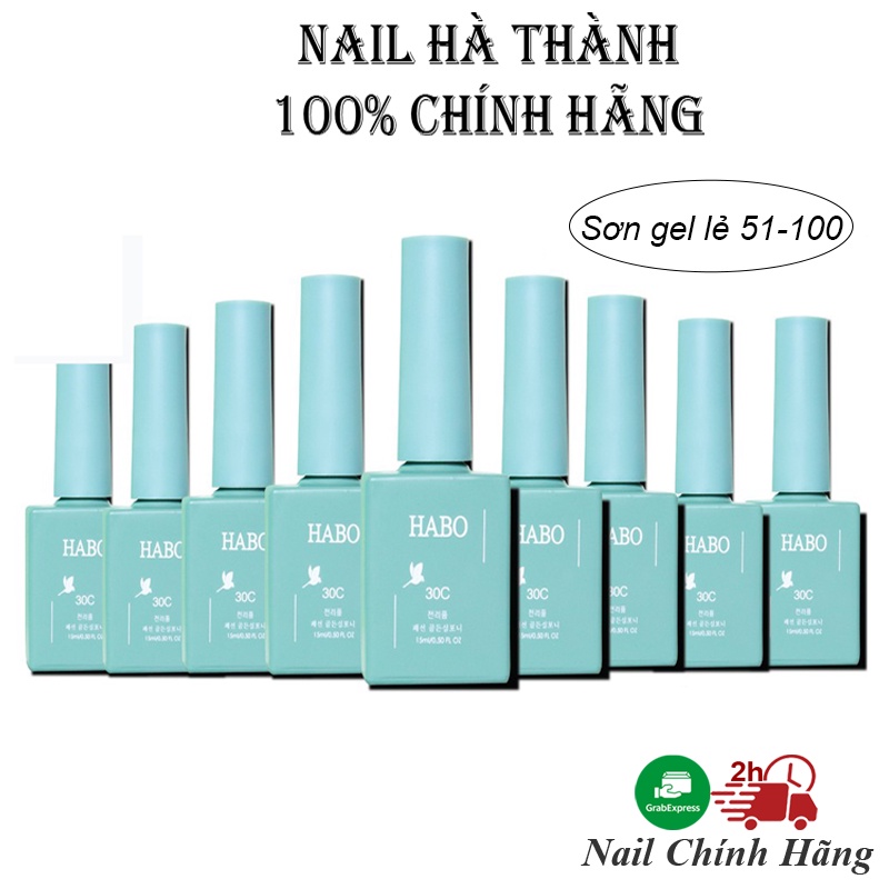 Sơn gel lẻ Habo chai màu xanh 100 màu , sơn móng nail chính hãng cao cấp - 15ml