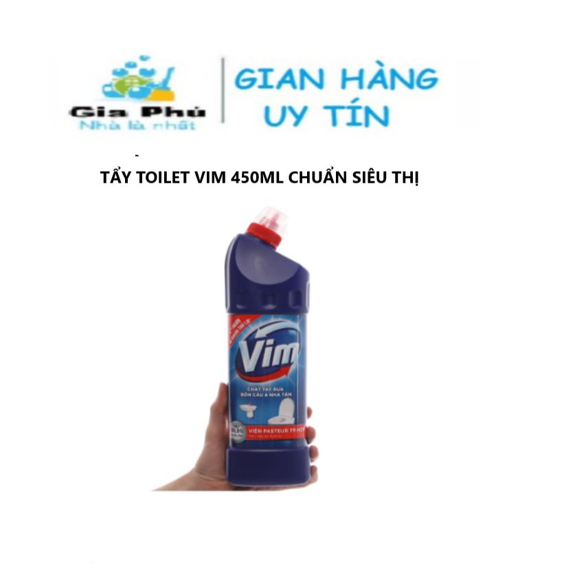 Nước tẩy bồn cầu & nhà tắm toilet vim 450ml diệt khuẩn 99.9% siêu sạch