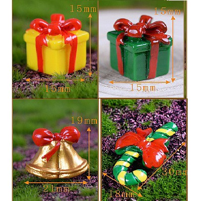 [HCM]Hộp Quà Giáng Sinh Gậy Chuông Vàng Mô Hình Phụ Kiện Trang Trí [1 cái ]