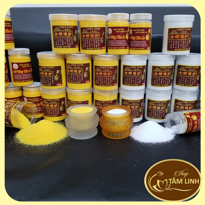 Cát kim sa đặt lư hương màu vàng và màu trắng loại 500gr và 1000gr