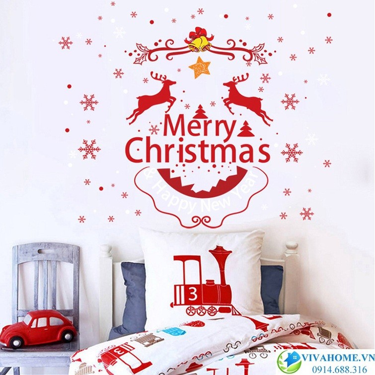 Decal dán tường merry christmas
