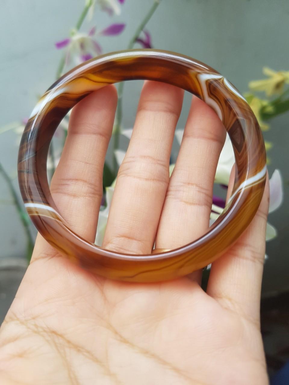 [HCM]Vòng mã não vân nâu vân xanh hàng đẹp - xưởng buôn đá phong thủy Huỳnh Đào