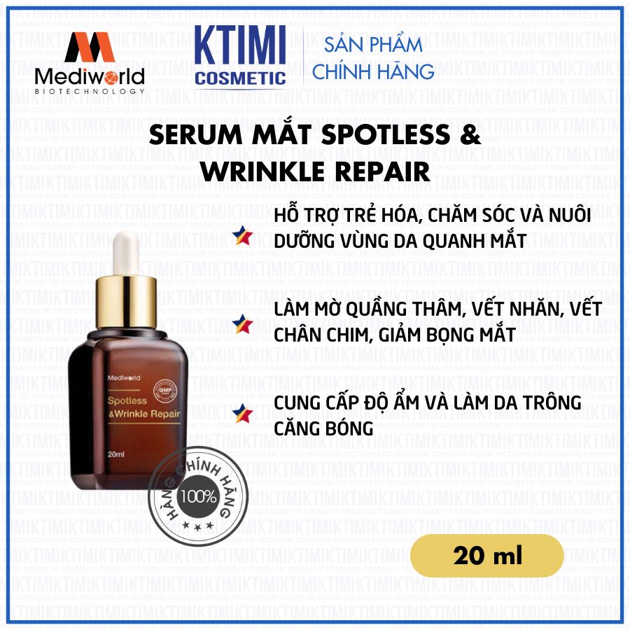 Serum mắt mediworld spotless & wrinkle repair mờ thâm, giảm nếp nhăn, giảm bọng mắt
