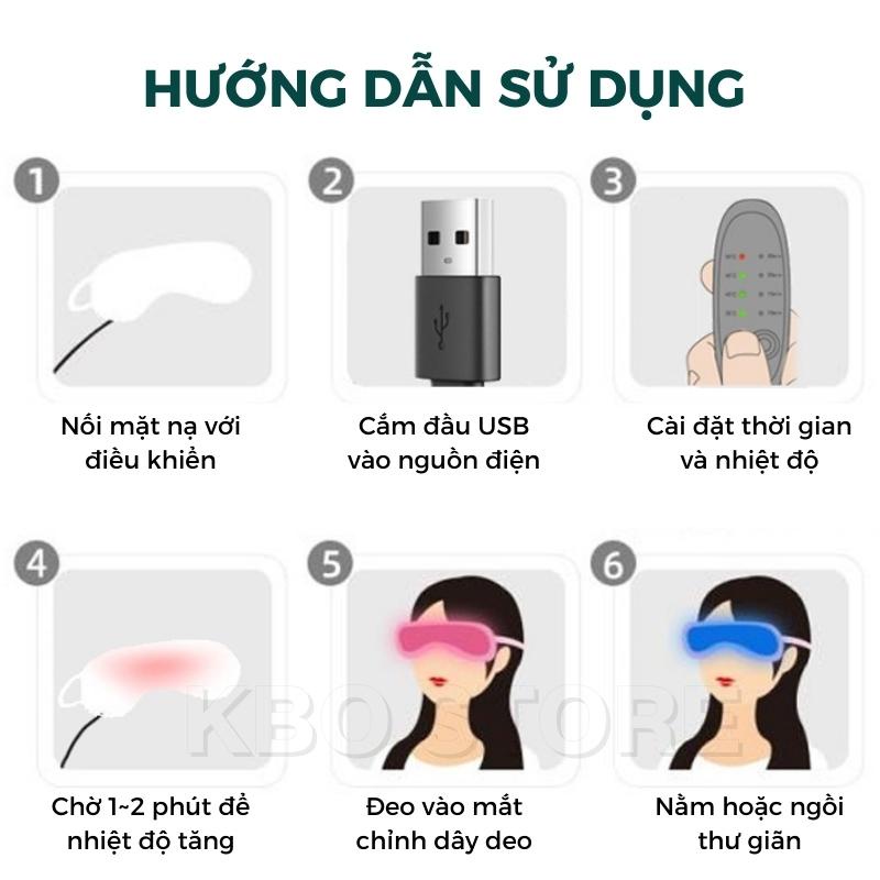 Túi Chườm Nóng Mắt Ngải Cứu, Làm Nóng Bằng Điện Đầu Cắm usb Có Hẹn Giờ, Thư Giãn Mắt, Hết Thâm Quầng, Giảm Mỏi Mắt