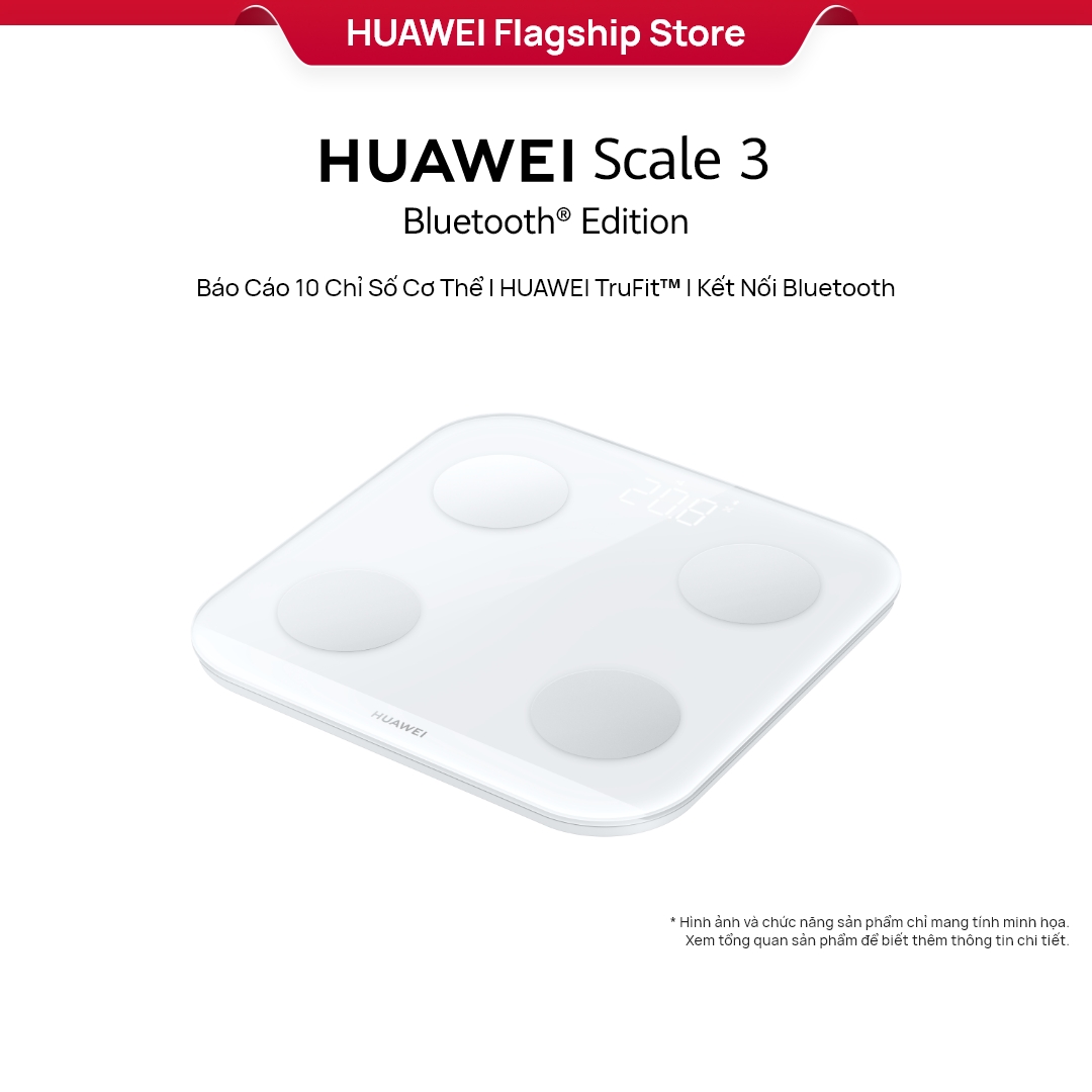 Cân điện tử HUAWEI Scale 3 Bluetooth®Edition | Báo cáo 10 chỉ số cơ thể | HUAWEI TruFit| Kết nối Blu