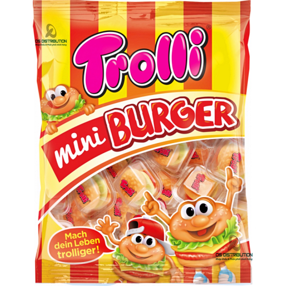 Kẹo dẻo Trolli hình bánh Burger mini gói 170g nhập khẩu Đức mẫu mới