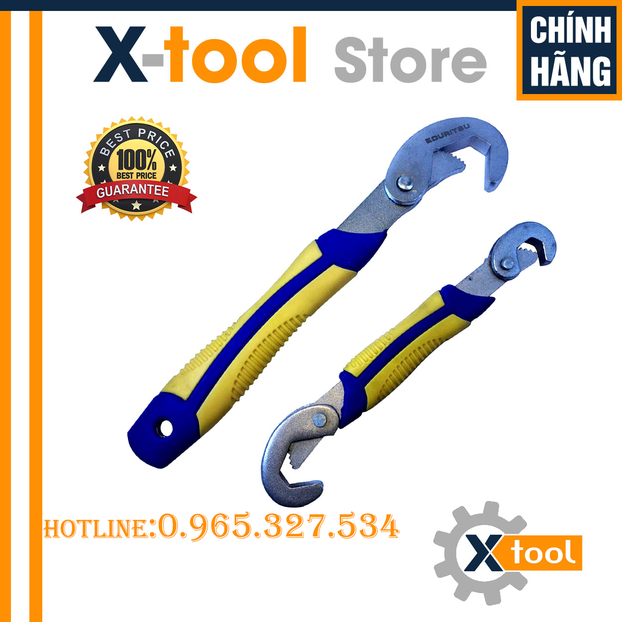 Bộ 2 mỏ lết đa năng nhật bản kouritsu cán bọc cao su chống trượt mở 9-32mm