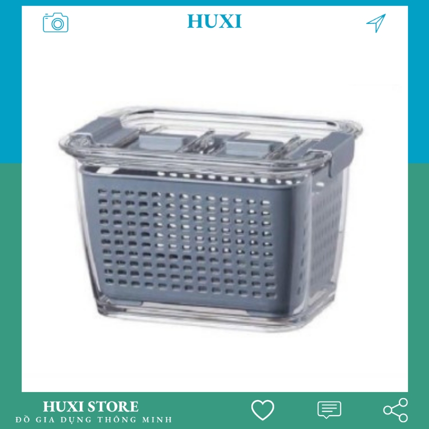 Hộp Đựng Thực Phẩm Tủ Lạnh 2 Lớp SHIMOYAMA Thương Hiệu Nhật Bản Có Lỗ Thoát Nước, Có Khóa Thoát Khí, Dễ Dàng Bảo Quản Rau Củ Quả, Siêu Tiện Dụng