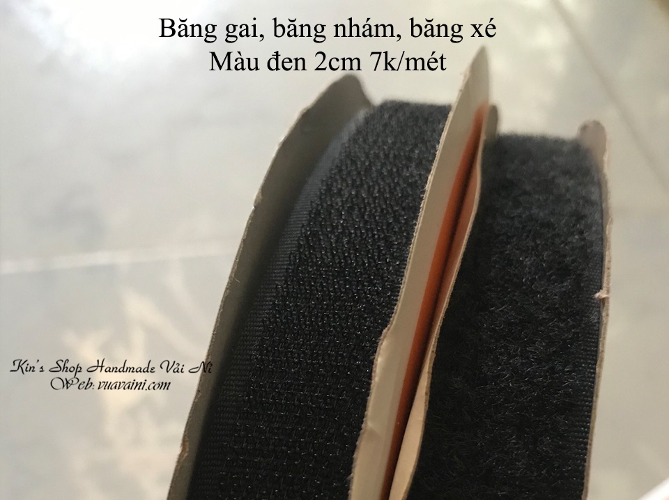 Bộ 1 Mét Băng Gai Lông Tháo Dán Xé Dính Màu Trắng và Đen Bản 2cm/3cm/4cm/5cm/10cm Nguyên Liệu Handamde Dùng Trong May Mặc Sản Xuất - Kin's Shop Handmade