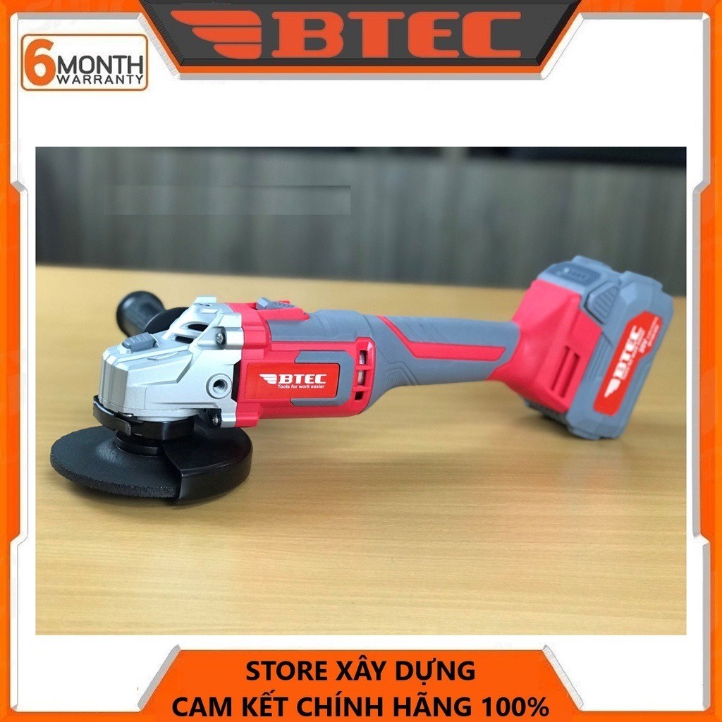 MÁY MÀI GÓC 100MM DÙNG PIN 20V BTEC BT100-20V 1 PIN, 1 SẠC- HÀNG CHÍNH HÃNG