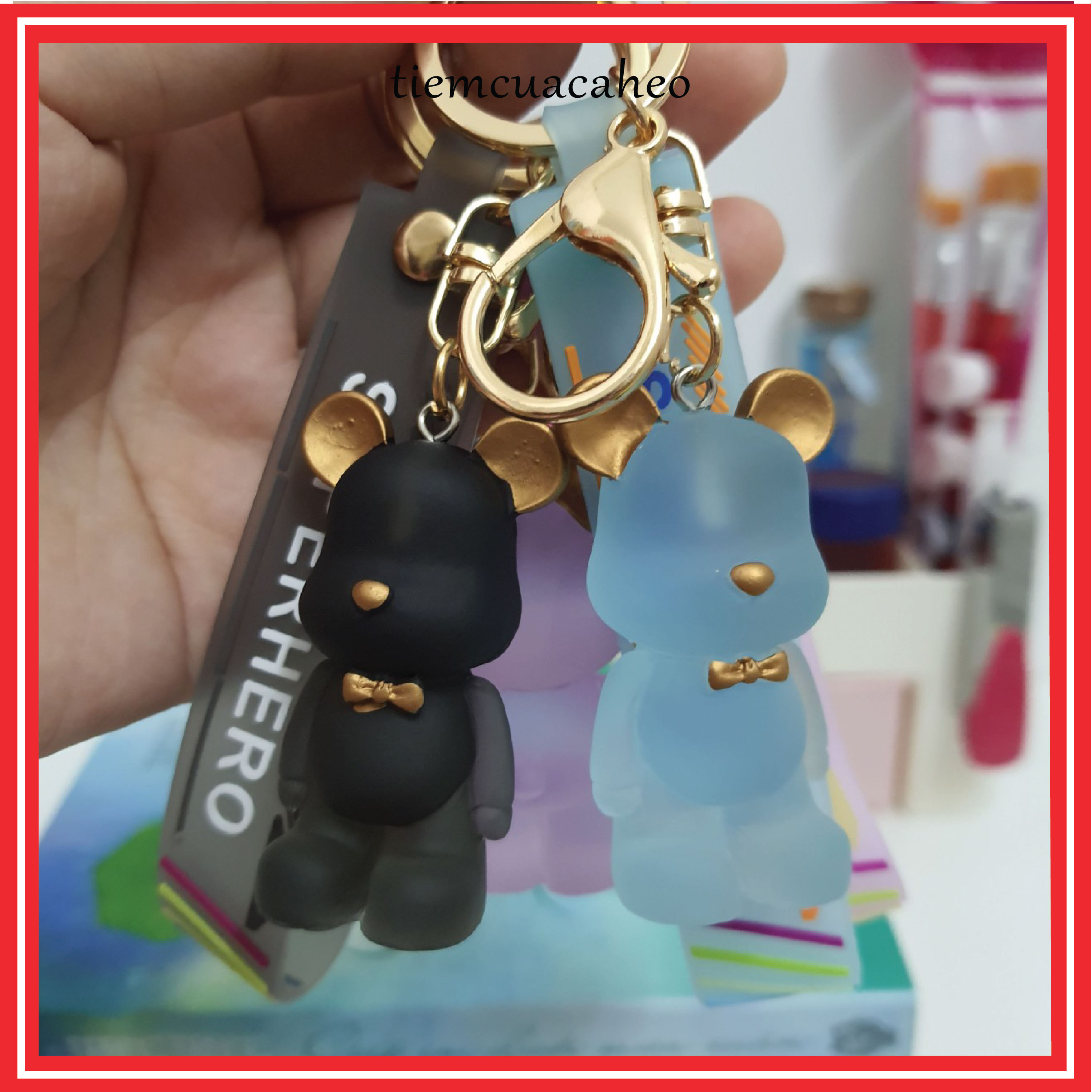 (Sẵn Hàng Hỏa Tốc 2H HCM) Móc khóa Hoạt Hình nhân vật Bearbrick kèm dây Cao Su, keychain cartoon tiemcuacaheo Tiệm Của Cá Heo