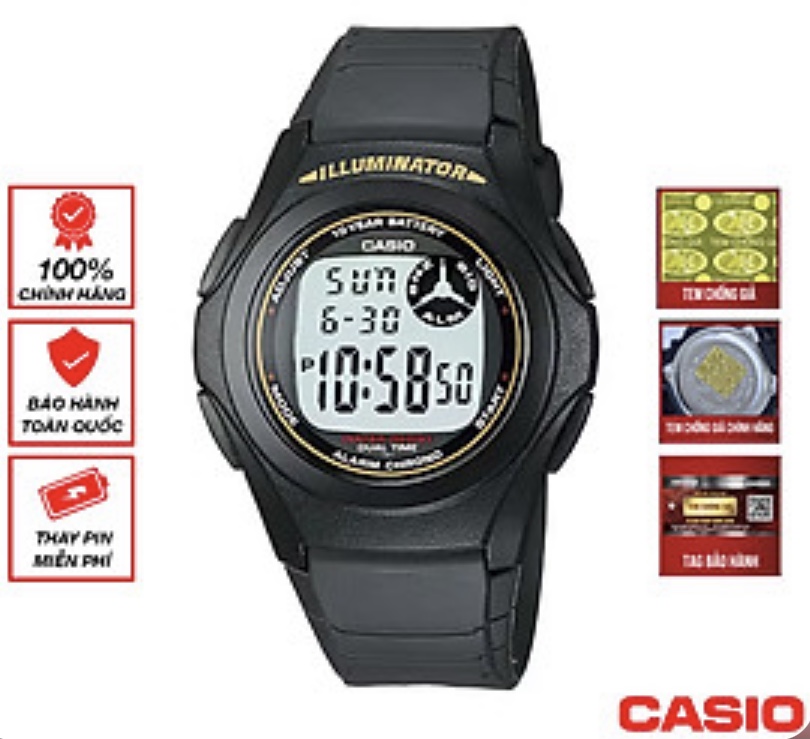 Đồng hồ nam dây nhựa casio f-200w-9adf
