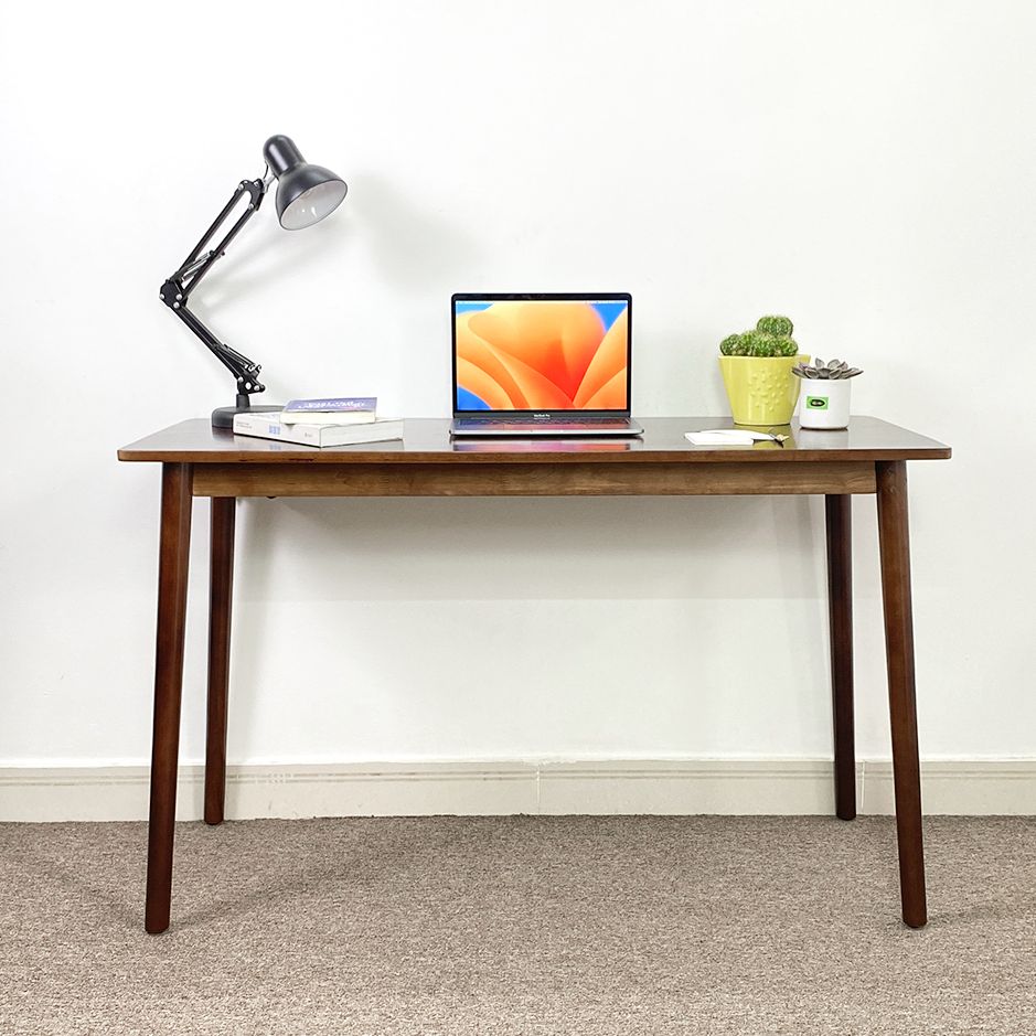 Bàn làm việc màu nâu óc chó gỗ cao su tự nhiên - hàng cao cấp tiêu chuẩn xuất khẩu - bàn dìm deskaholic
