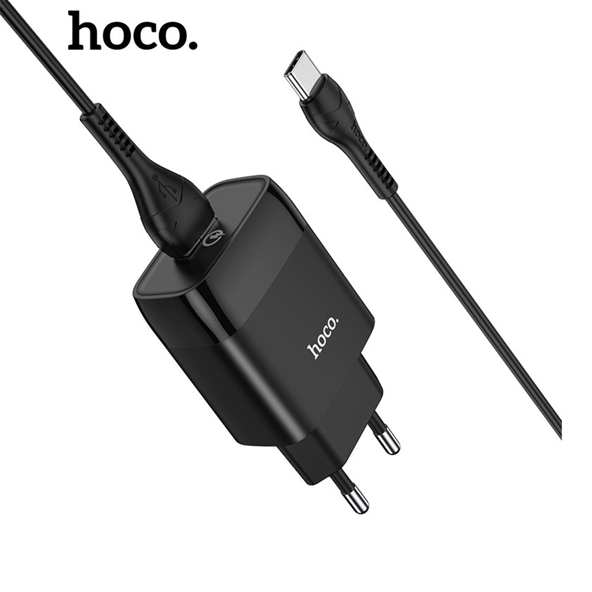 Bộ sạc nhanh 18w hoco c72q cổng usb, qc3.0 đầu micro, type-c android dây cáp dài 1m - chính hãng