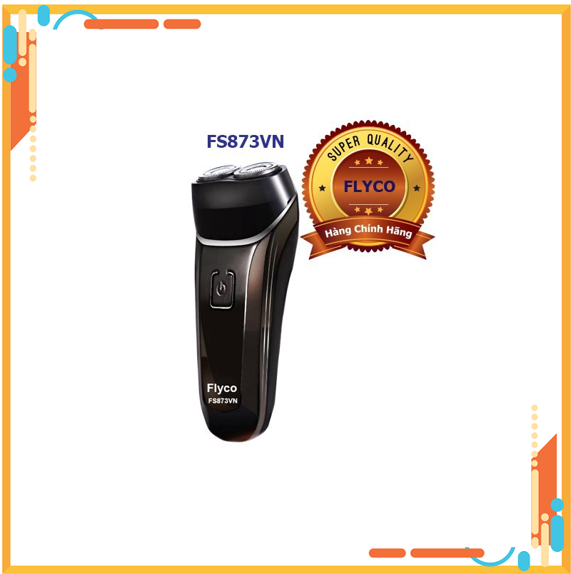 Máy cạo râu điện flyco fs-873vn 2 lưỡi dao kép, chống nước, công suất 2w