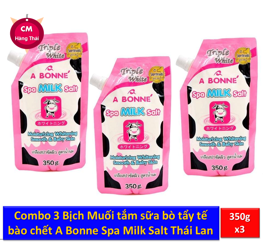 [HCM]Combo 3 Bịch Muối tắm sữa bò tẩy tế bào chết A Bonne Spa Milk Salt Thái Lan 350gr