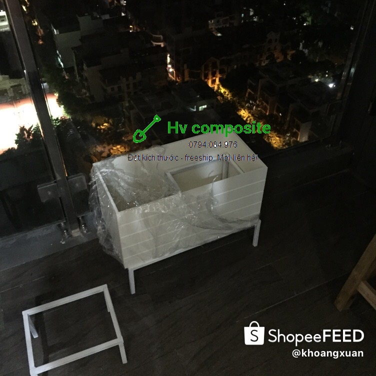 Chậu trồng cây composite 50x20x25