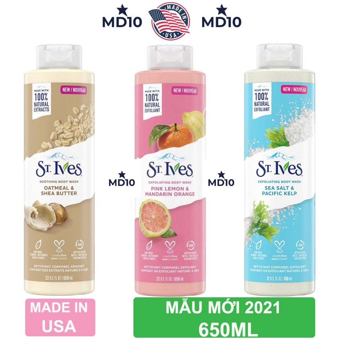 Sữa Tắm St.Ives - Sữa Tắm Tẩy Tế Bào Chết, Dưỡng Da 650ml
