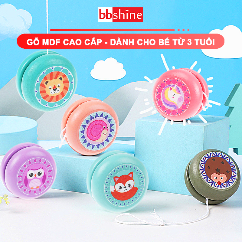 Yoyo đồ chơi cho bé từ 3 tuổi nhiều màu sắc BBShine, Đồ chơi gỗ cho bé trai và bé gái họa tiết hình thú đáng yêu – DC039
