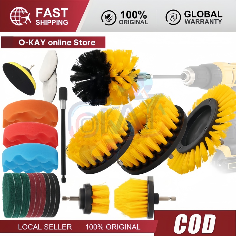 Bộ 38 Cái Bàn Chải Khoan Điện - Bộ Chà Bàn Chải Đánh Bóng, Tẩy Vết Bẩn Phòng Tắm, Dụng Cụ Vệ Sinh Gia Đình Kèm Bộ Mở Rộng