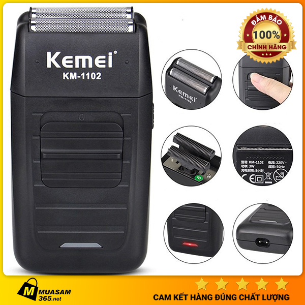 Máy cạo khô, cạo râu Kemei KM-1102 - Lưỡi máy cạo râu Kemei - Máy cạo râu khô Kemei KM-1102 chuyên nghiệp với công suất mạnh mẽ có thể cạo trắng chân tóc, fade 2 lưỡi kéo cao cấp.