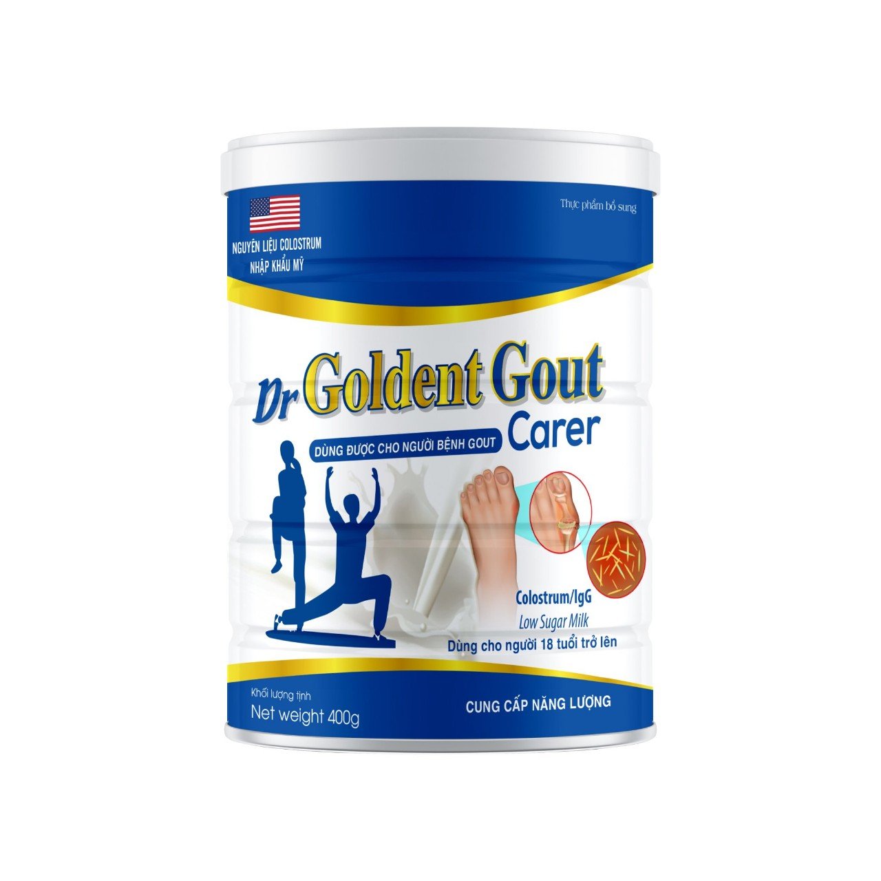 Sữa Cho người bệnh Gout,Dr Goldent Gout cung cấp dinh dưỡng hỗ trợ ổn định