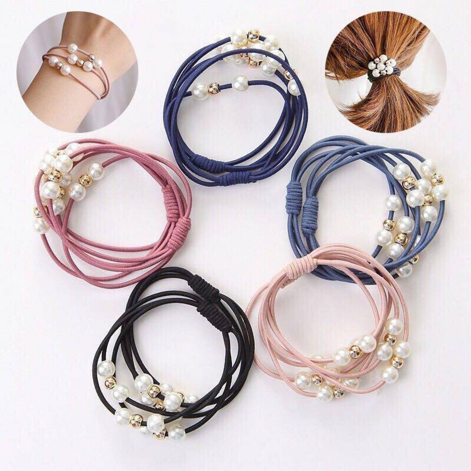Dây thun cột tóc buộc tóc hạt ngọc nữ đẹp dễ thương style hàn quốc
