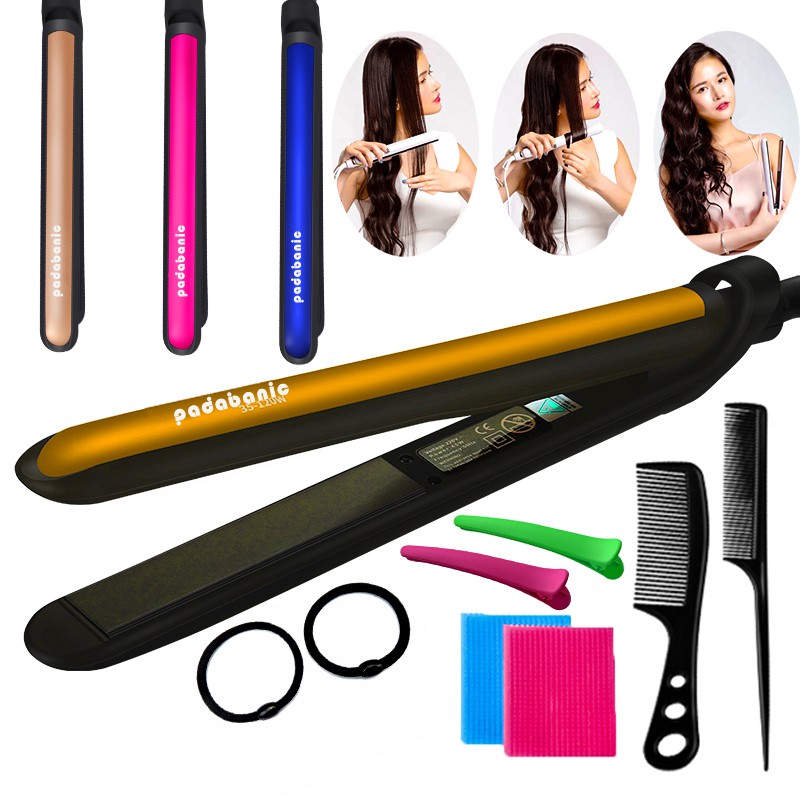 Máy làm tóc duỗi tóc, kẹp thẳng, ép tóc, uốn cúp làm tóc xoăn lọn đa năng 3in1 Điều Chỉnh Nhiệt Chuẩn Salon Siêu Bền