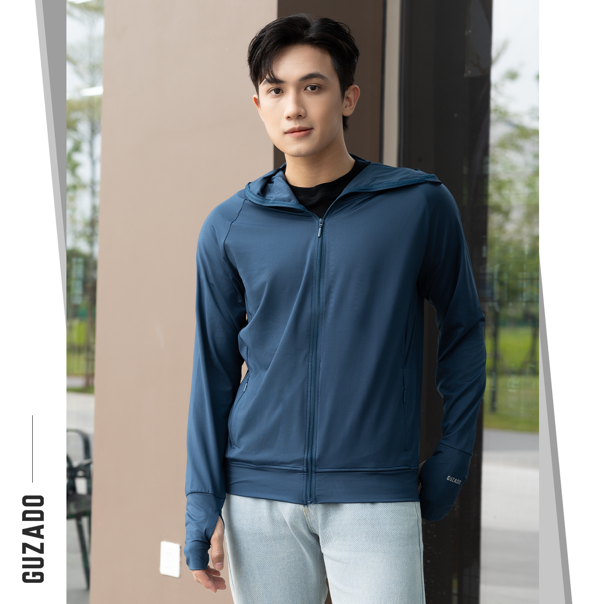 [MUA 3 GIẢM 15% SALE CUỐI THÁNG 6] Áo chống nắng nam GUZADO vải thun lạnh cao cấp chống tia UV cực tốt thiết kế 5 màu cơ bản form regular fit cực kì thoải mái GCN01