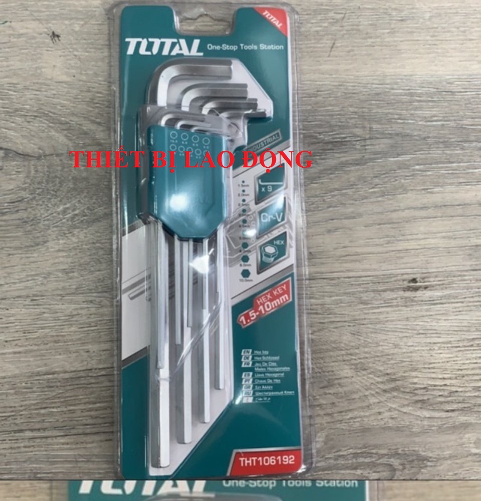 1.5-10mm bộ lục giác đầu bằng dài 9 chi tiết hệ mét total tht106192