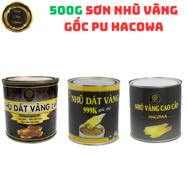500g Nhũ vàng cao cấp 999k gốc PU siêu bóng thích hợp trên gỗ, kim loại, nhựa, có thể làm ngoài trời