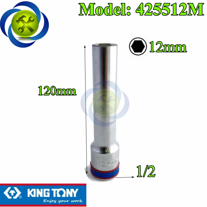 Tuýp 12mm dài 120mm loại 1/2 có 6 cạnh kingtony 425512m