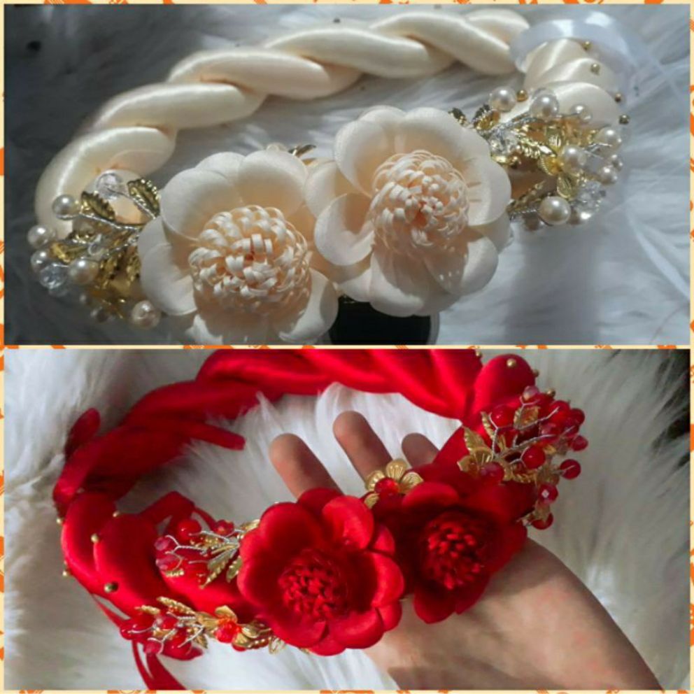 Mấn mỹ nhân cao cấp đính hoa nổi