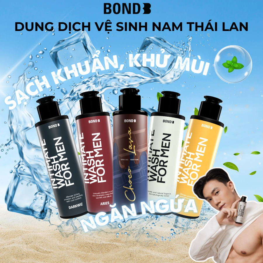 Dung dịch vệ sinh nam BOND Thái Lan, sạch khuẩn, khử mùi, hương nước hoa, cân bằng pH