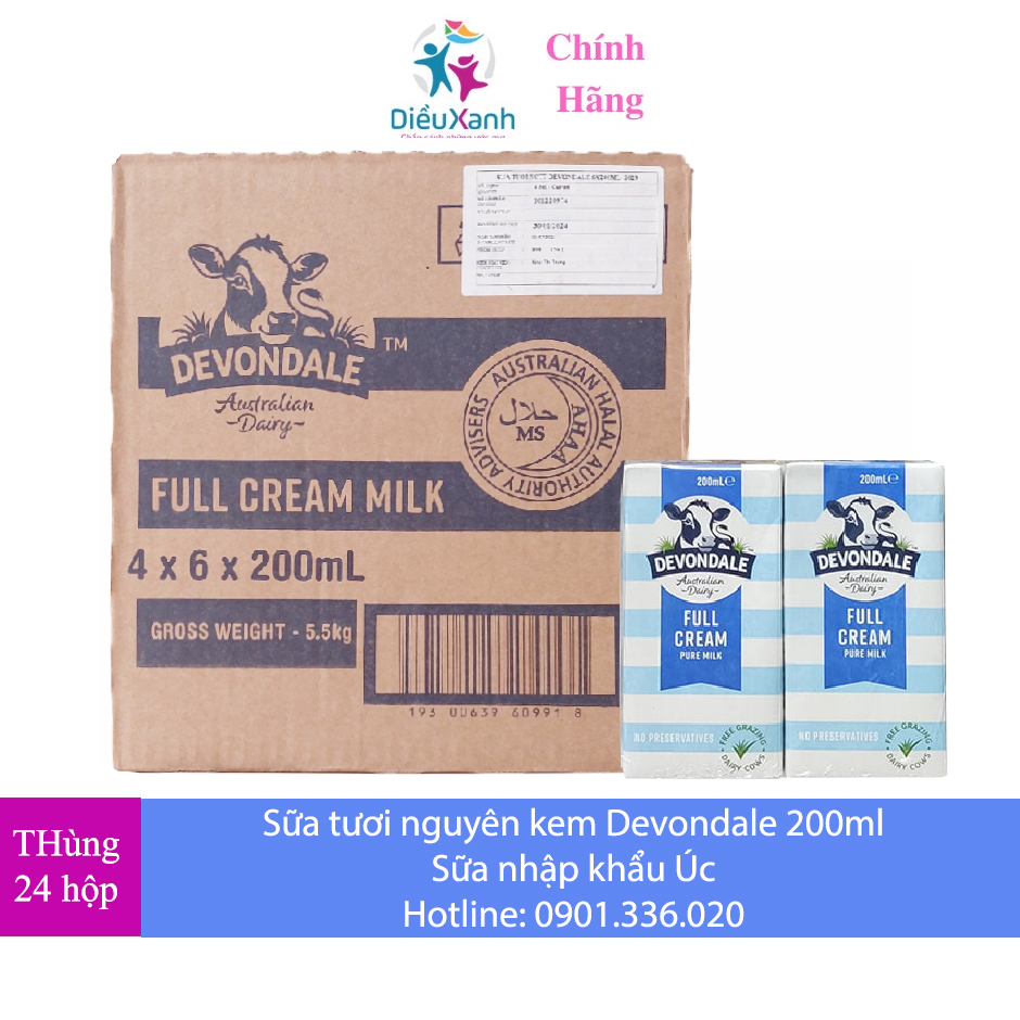 Sữa Úc Tươi Nguyên Kem DEVONDALE 200ML - Sữa Nhập Khẩu Úc