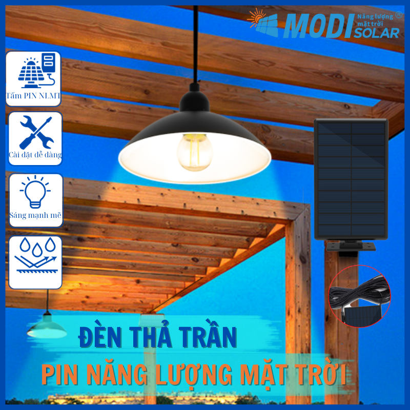 Đèn Thả Trần Năng Lượng Mặt Trời Đèn Thả Chao Trang Trí MODI SOLAR Phong Cách Độc Đáo