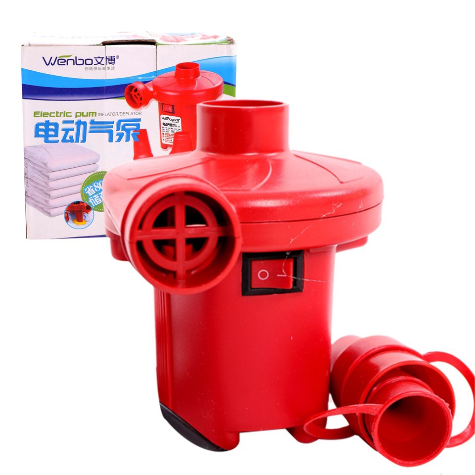 Bơm hơi điện mini 2 chiều full box đỏ