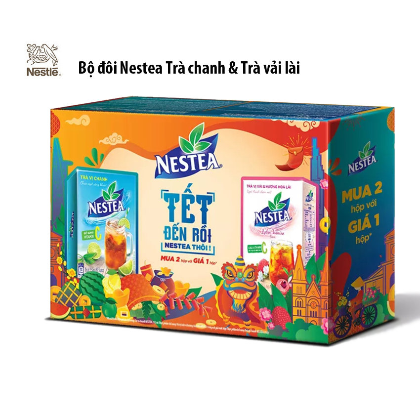 Bộ đôi Nestea Trà chanh & Trà vải lài