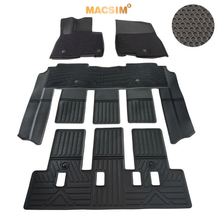 2-Layer (Sd3) Hexagonal Mesh Carpet for Kia Carnival 2022+ 7 Seats (Black) Super Clean Rubber Surface, Macsim Brand Giá 5,000,000 Đồng*Miễn phí vận chuyển
