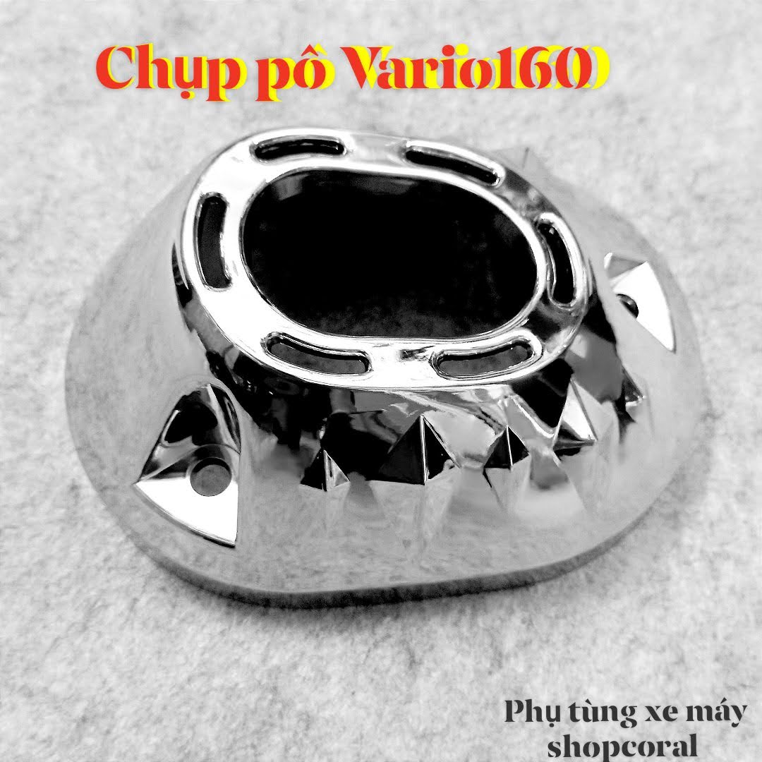 Ốp chụp pô vario 160 nhựa xi mạ crom